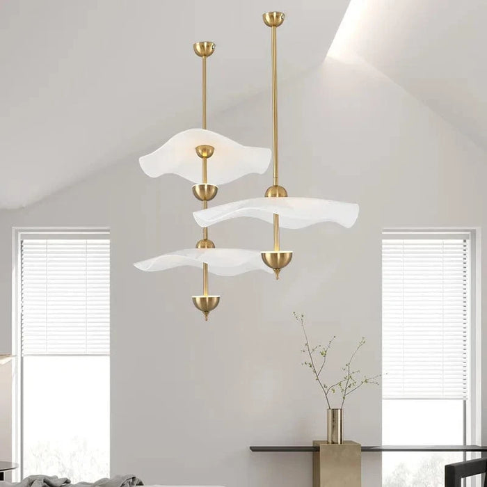 Lampe Suspension Feuille de Lotus en Métal Doré - Luminaires Art Déco | Marco Lucetti
