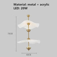 Lampe Suspension Feuille de Lotus en Métal Doré - Luminaires Art Déco | Marco Lucetti 40 cm-2 lumières / 3 Température de couleur