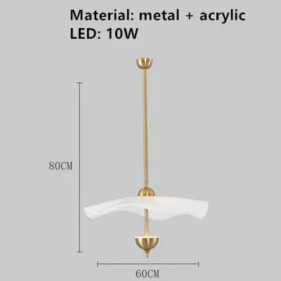 Lampe Suspension Feuille de Lotus en Métal Doré - Luminaires Art Déco | Marco Lucetti 60 cm-1 lumière / 3 Température de couleur