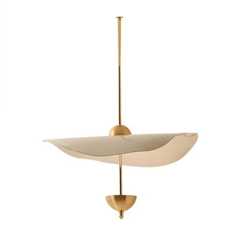 Lampe Suspension Feuille de Lotus en Métal Doré - Luminaires Art Déco