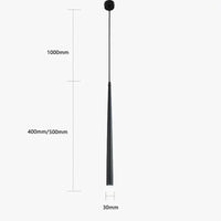 Lampe suspension LED Cône Long Tube pour cuisine île salle à manger Bar boutique | Marco Lucetti