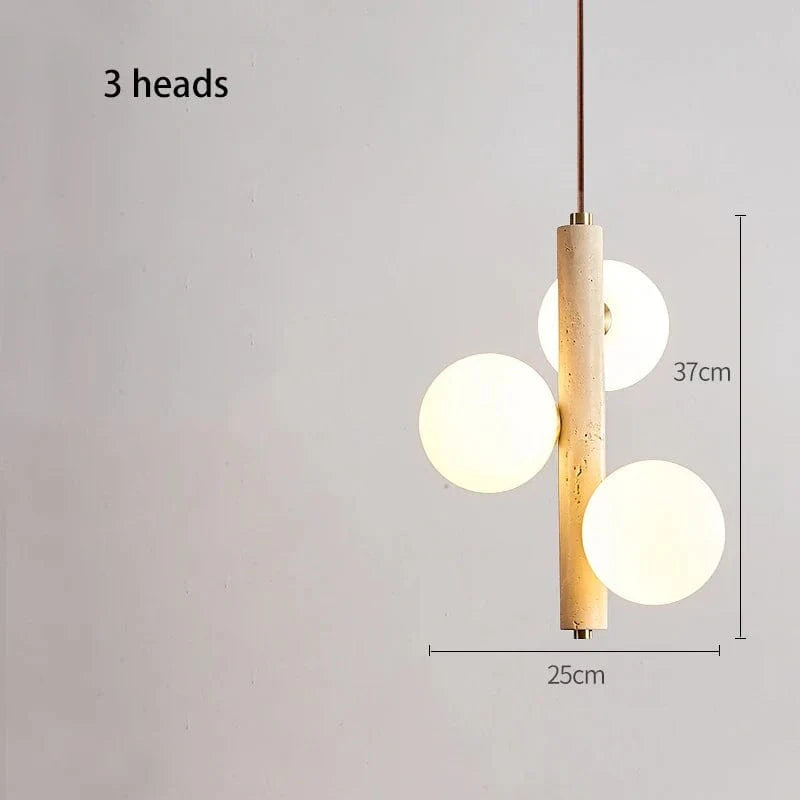 Lampe suspension LED "Haricot Perle" pour chambre à coucher | Marco Lucetti 3 têtes