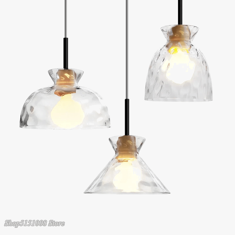 Lampe Suspension LED Japonaise "Bois et Verre" | Marco Lucetti