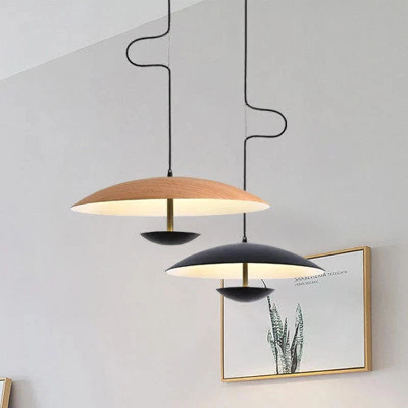 Lampe suspension LED nordique en grain de bois pour la décoration de bureaux | Marco Lucetti