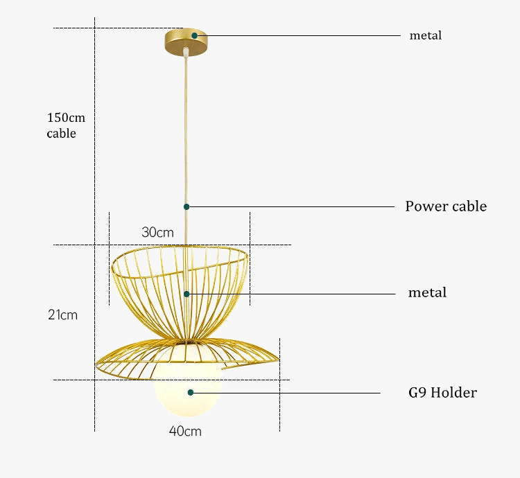 Lampe Suspension LED Or Noir Brillant | Marco Lucetti