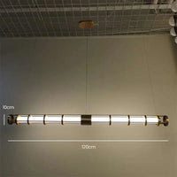 Lampe Suspension Loft Retro | Marco Lucetti 120 cm / Finition dorée / Blanc naturel