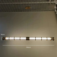 Lampe Suspension Loft Retro | Marco Lucetti 150 cm / Finition dorée / Blanc naturel