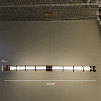 Lampe Suspension Loft Retro | Marco Lucetti 180 cm / Finition dorée / Blanc naturel