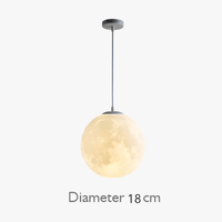 Lampe Suspension  Lune Atmosphère Lustre Impression 3D - Nouveauté Créative pour Enfants Chambre, Restaurant, Bar | Marco Lucetti