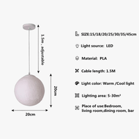 Lampe Suspension  Lune Atmosphère Lustre Impression 3D - Nouveauté Créative pour Enfants Chambre, Restaurant, Bar | Marco Lucetti