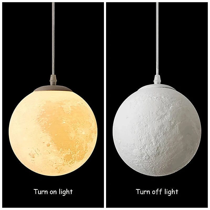 Lampe Suspension  Lune Atmosphère Lustre Impression 3D - Nouveauté Créative pour Enfants Chambre, Restaurant, Bar | Marco Lucetti