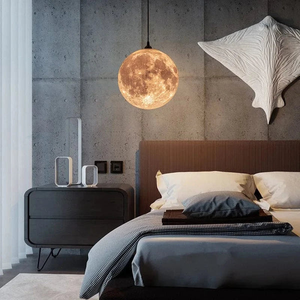 Lampe Suspension  Lune Atmosphère Lustre Impression 3D - Nouveauté Créative pour Enfants Chambre, Restaurant, Bar | Marco Lucetti