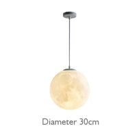 Lampe Suspension  Lune Atmosphère Lustre Impression 3D - Nouveauté Créative pour Enfants Chambre, Restaurant, Bar | Marco Lucetti D30cm / Blanc froid