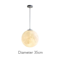 Lampe Suspension  Lune Atmosphère Lustre Impression 3D - Nouveauté Créative pour Enfants Chambre, Restaurant, Bar | Marco Lucetti D35cm / Blanc froid