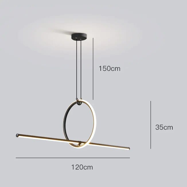 Lampe Suspension Moderne & Minimaliste - Parfaite pour le Bureau | Marco Lucetti 120 cm / Chaud