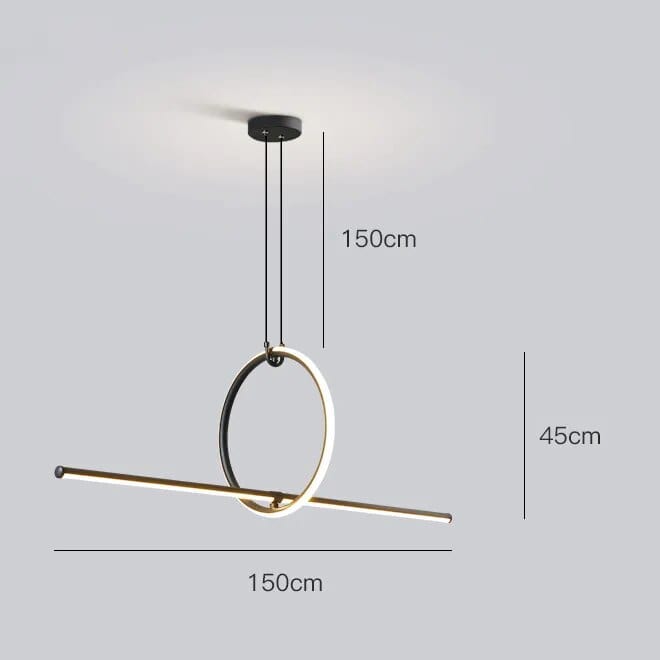 Lampe Suspension Moderne & Minimaliste - Parfaite pour le Bureau | Marco Lucetti 150 cm / Chaud