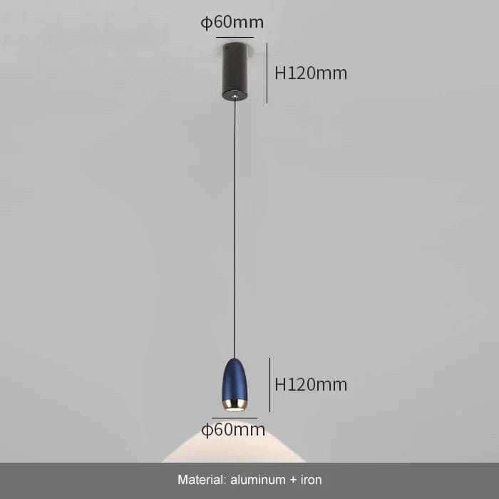 Lampe Suspension Nordique Élégante | Marco Lucetti Diamant bleu / Lumière neutre