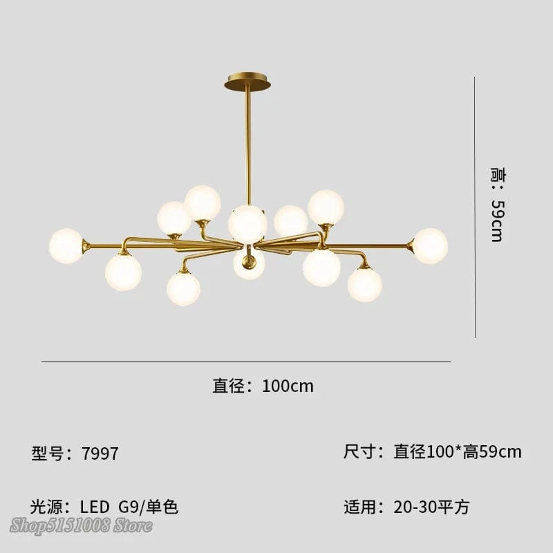 Lampe Suspension Nordique en Verre LED Feng-Glow | Marco Lucetti