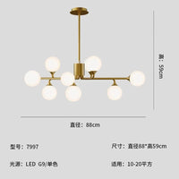 Lampe Suspension Nordique en Verre LED Feng-Glow | Marco Lucetti 9 têtes / Lumière chaude