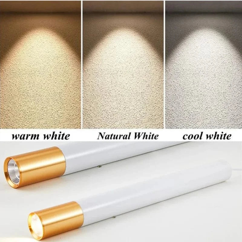 Lampe Suspension Nordique LED Longue Tube Dimmable - Décoration Cylindre Tuyau - Éclairage Cuisine et Salon | Marco Lucetti