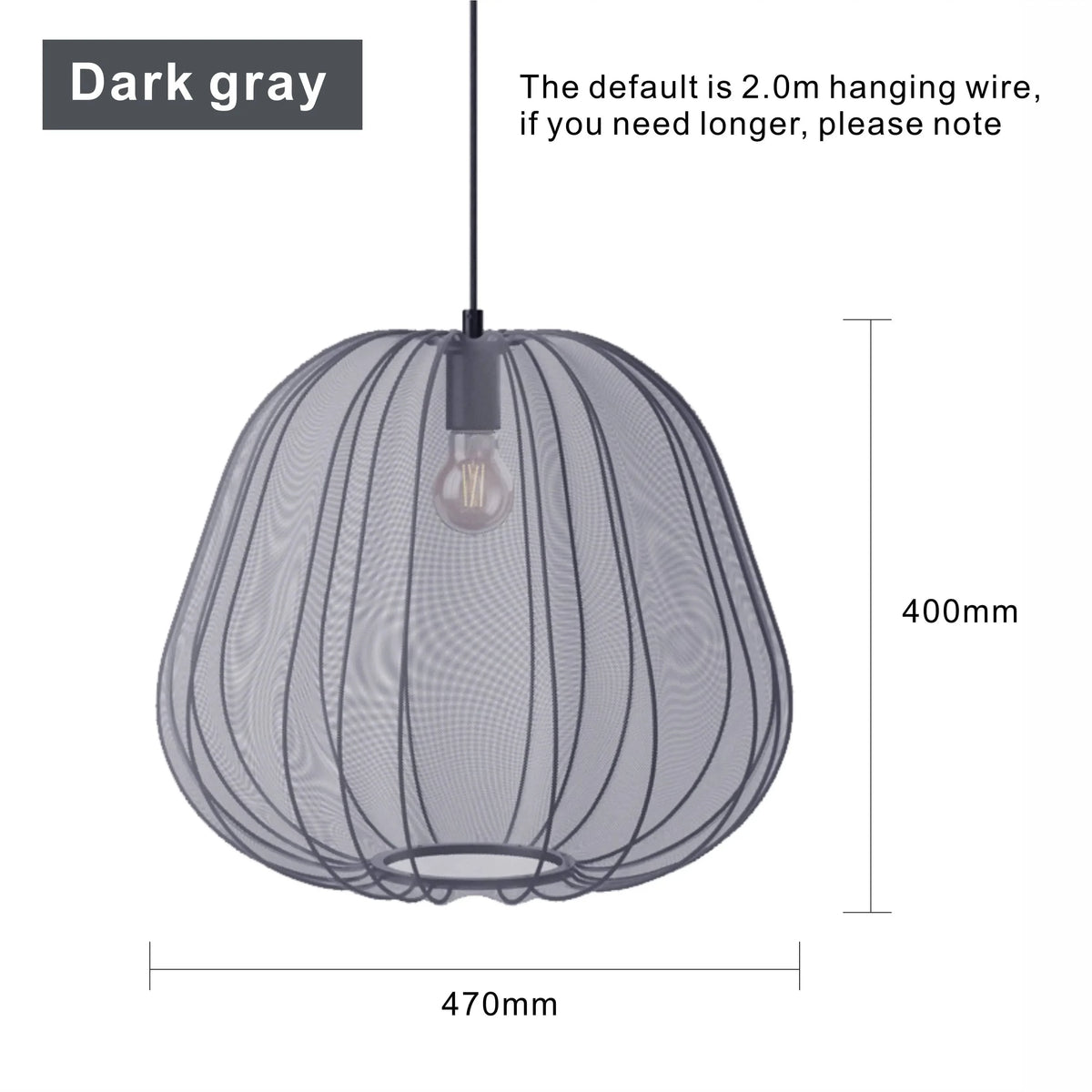 Lampe Suspension Nordique Moderne pour Salon Chambre Restaurant | Marco Lucetti Gris 47cm 40cm / Blanc chaud