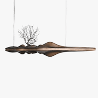 Lustre nordique moderne en résine de bois massif pour un éclairage décoratif intérieur