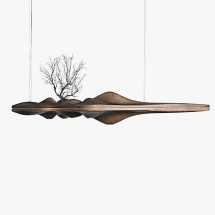 Lustre nordique moderne en résine de bois massif pour un éclairage décoratif intérieur