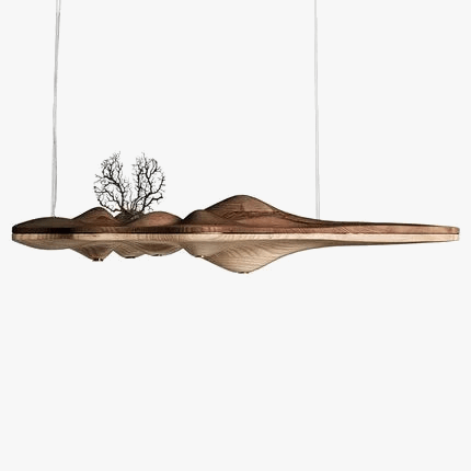 Lustre nordique moderne en résine de bois massif pour un éclairage décoratif intérieur