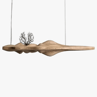 Lustre nordique moderne en résine de bois massif pour un éclairage décoratif intérieur