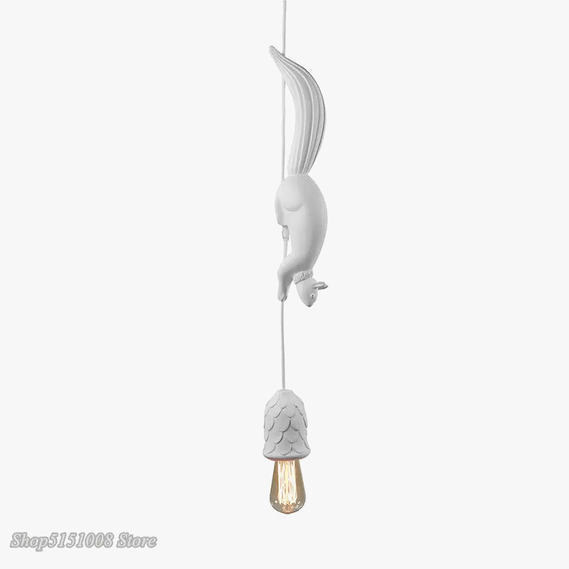 Lampe Suspension Résine Écureuil Nordique LED Loft Décoratif - Éclairage Authentique | Marco Lucetti