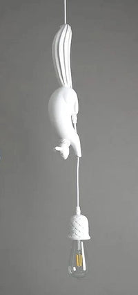 Lampe Suspension Résine Écureuil Nordique LED Loft Décoratif - Éclairage Authentique | Marco Lucetti Blanc
