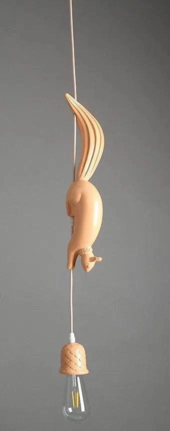 Lampe Suspension Résine Écureuil Nordique LED Loft Décoratif - Éclairage Authentique | Marco Lucetti Rose