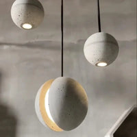 Lampe Suspension Ronde Industrielle Vintage en Ciment avec Fil Réglable | Marco Lucetti