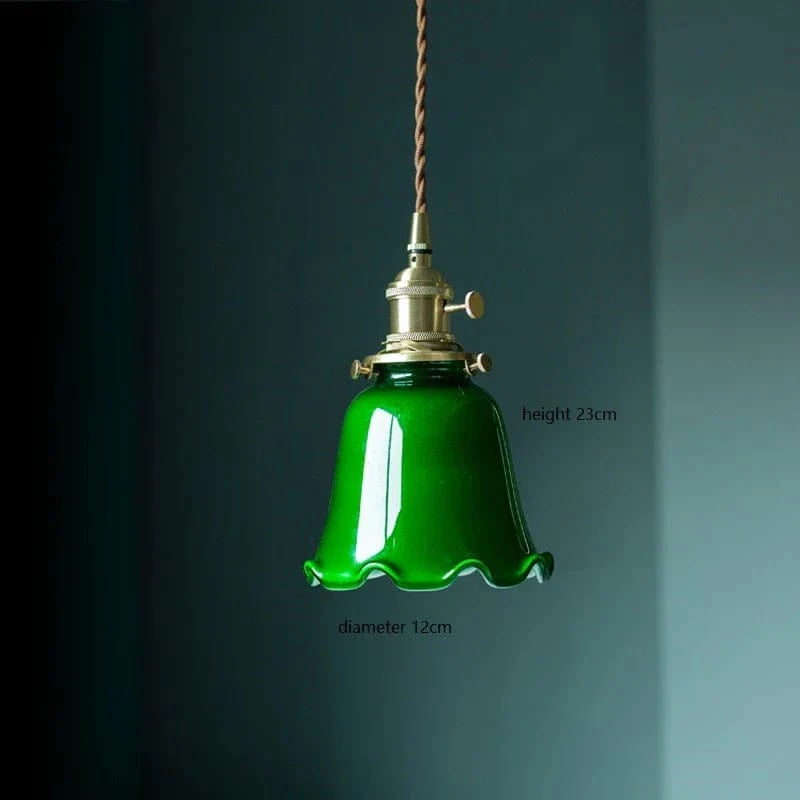 Lampe Suspension Verre et Cuivre LED Edison Vintage | Marco Lucetti Verte 8