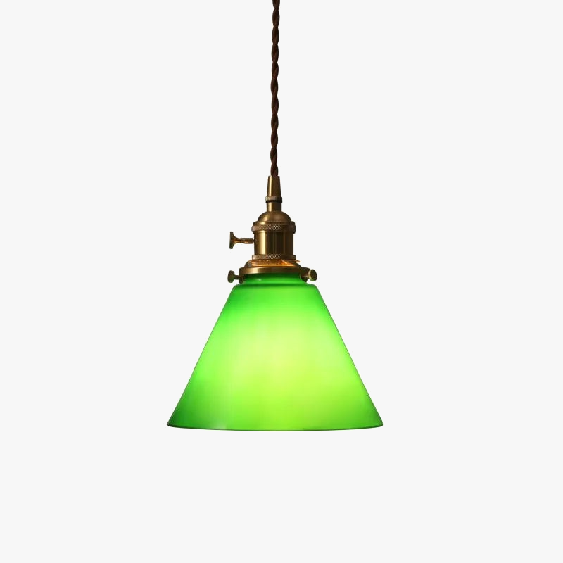 Lampe Suspension Verre et Cuivre LED Edison Vintage