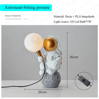 Lampe de table Astronaute Lune Veilleuse