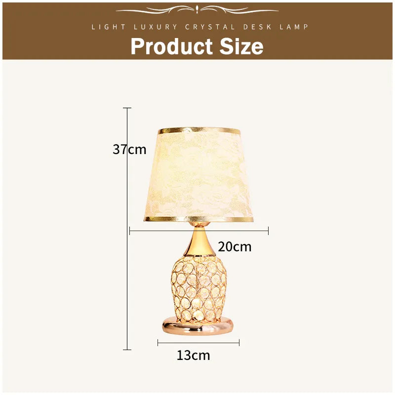 Lampe de Table en Cristal Européenne Chic