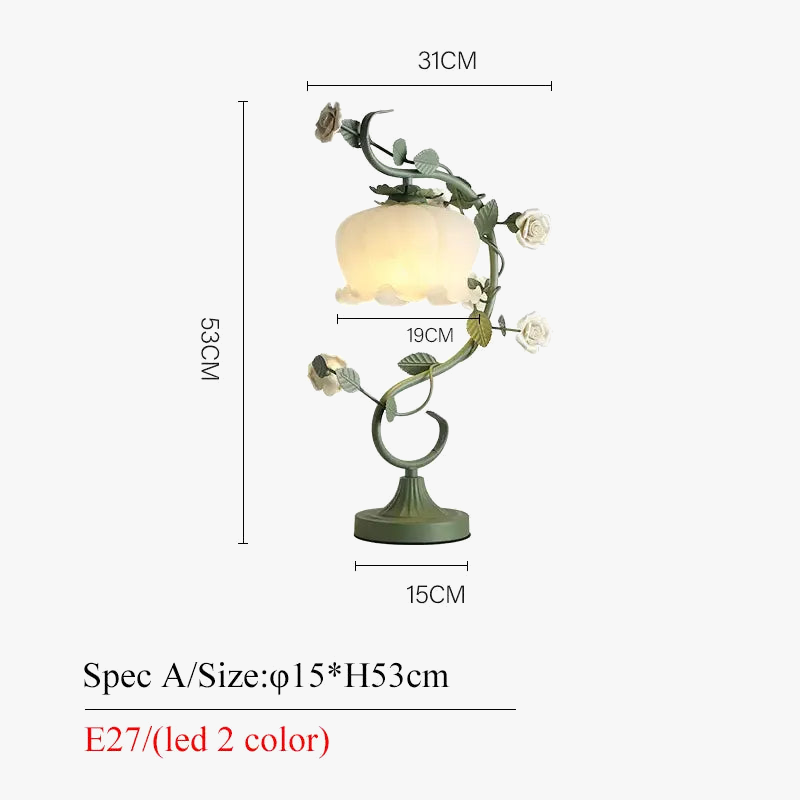 Lampe de table rétro en verre sculpté - Élégance florale