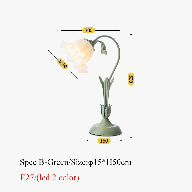 Lampe de table rétro en verre sculpté - Élégance florale