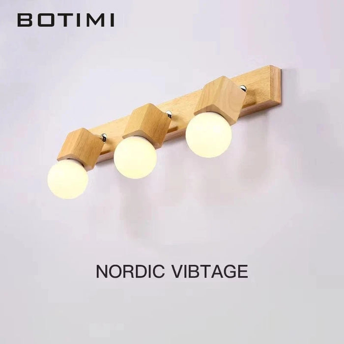 Lampe Triple Applique Murale Botimi Wood Base | Marco Lucetti