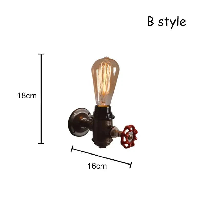 Lampe Vapeur Industrielle au Style Robinet | Marco Lucetti Style B / E27-Pas d&#39;ampoule