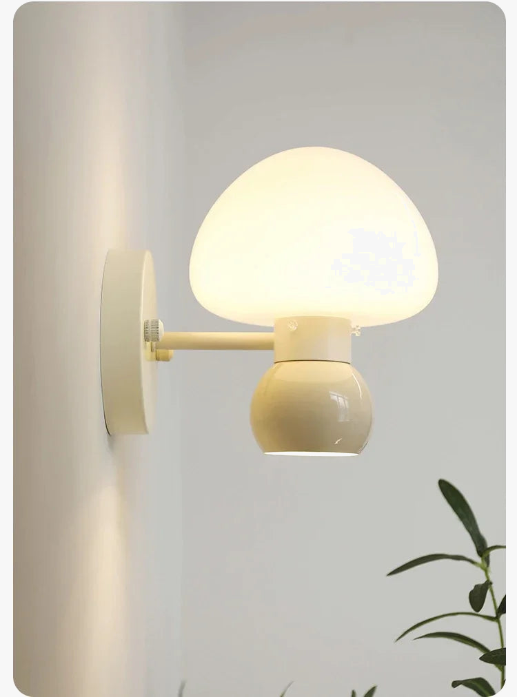 Applique murale crème champignon avec Double tête G9