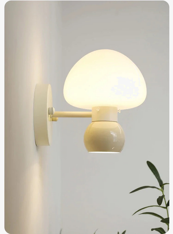 Applique murale crème champignon avec Double tête G9