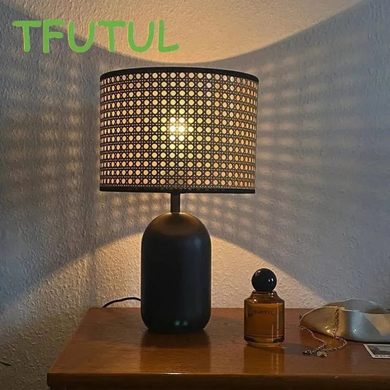 Lampe Vintage en Rotin pour Bureau et Chambre | Marco Lucetti