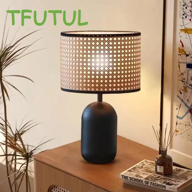 Lampe Vintage en Rotin pour Bureau et Chambre | Marco Lucetti