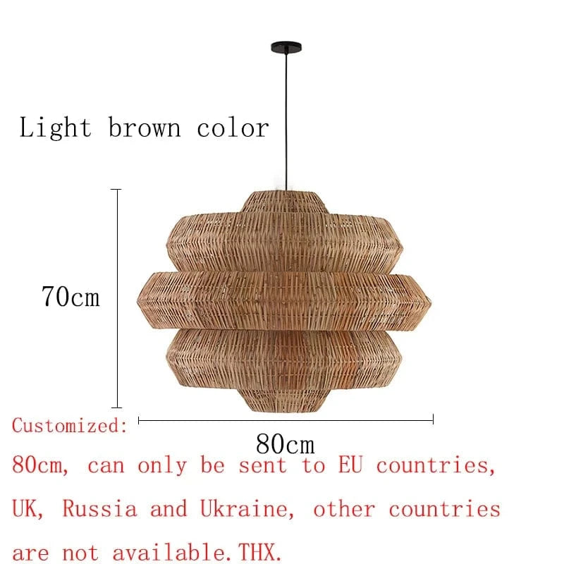 Lampes Boho en Rotin | Marco Lucetti Sourcil personnalisé 80cm