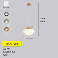 Lampes Couronne Dorée Nuage Blanc: Éclairez Votre Intérieur avec Élégance | Marco Lucetti C Or / CA 220-240V / 3 Température de couleur