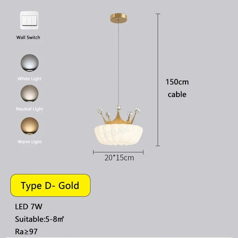 Lampes Couronne Dorée Nuage Blanc: Éclairez Votre Intérieur avec Élégance | Marco Lucetti D Or / CA 220-240V / 3 Température de couleur