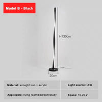 Lampes de sol LED nordiques minimalistes en noir et blanc | Marco Lucetti 023FL004 B Noir / Blanc froid-Pas de RC