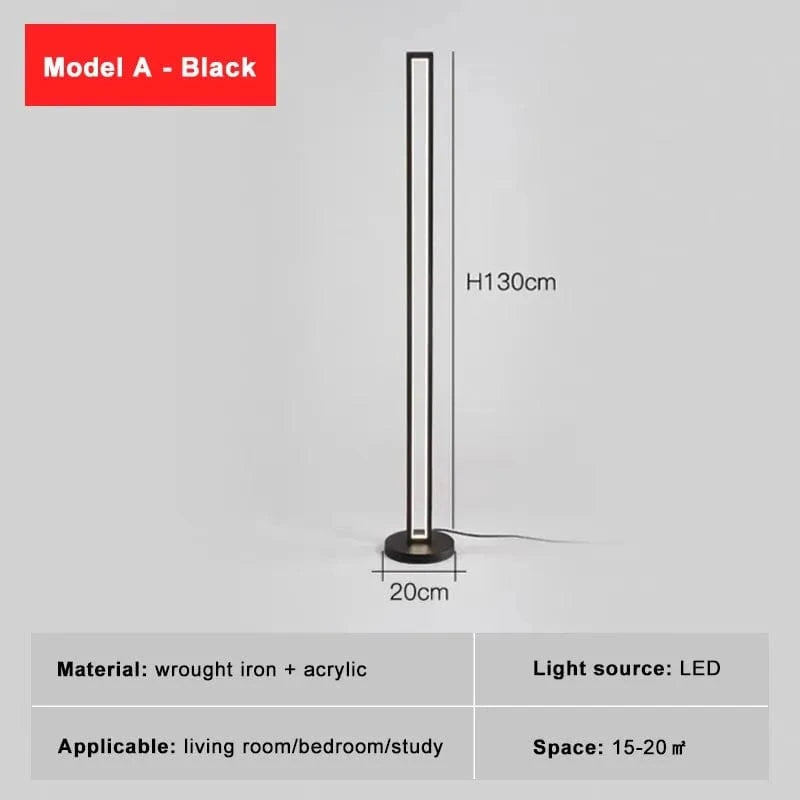 Lampes de sol LED nordiques minimalistes en noir et blanc | Marco Lucetti 023FL004A Noir / Blanc froid-Pas de RC